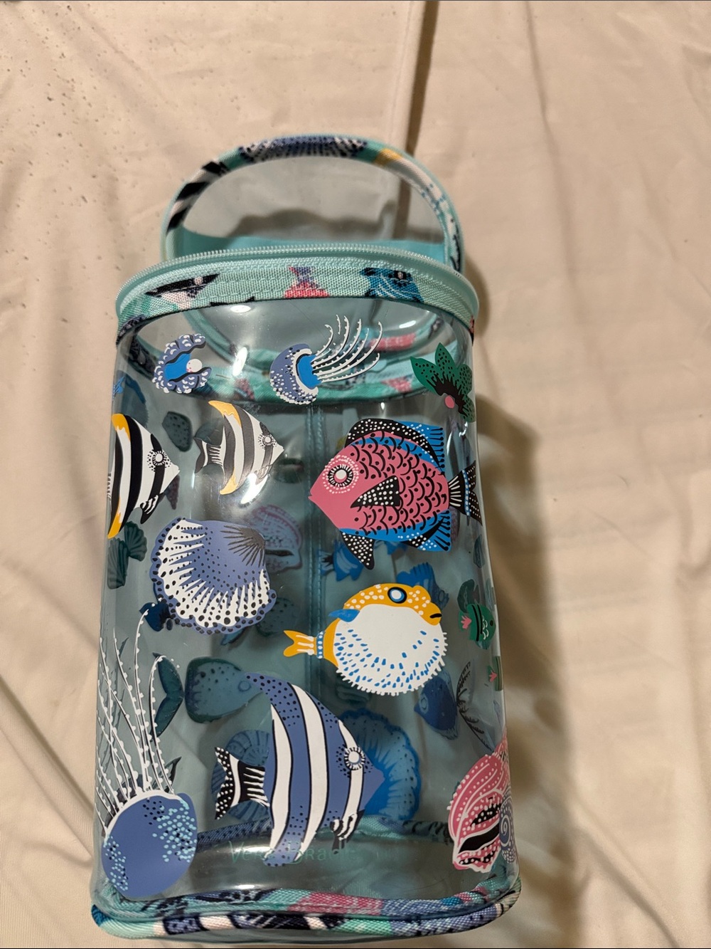 Vera Bradley Aqua Clear Fish-Print Carry Bag
